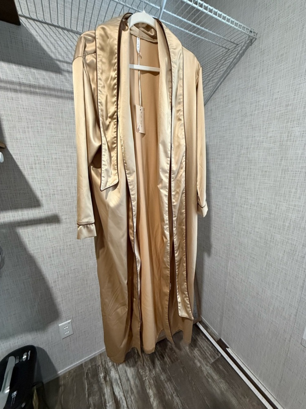 Satin Long Robe - Champagne